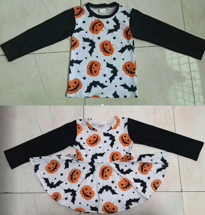 Pumpkins & Bats (shirt/peplum)