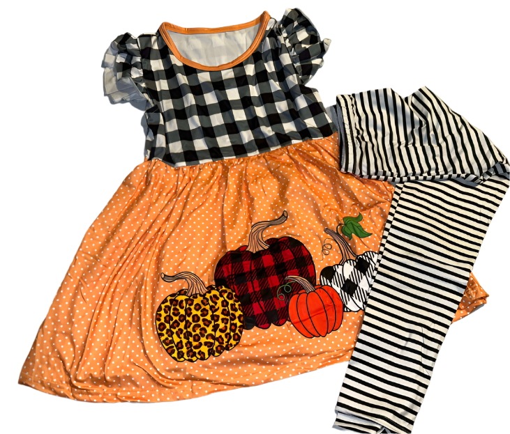 Checkered Pumpkin Set