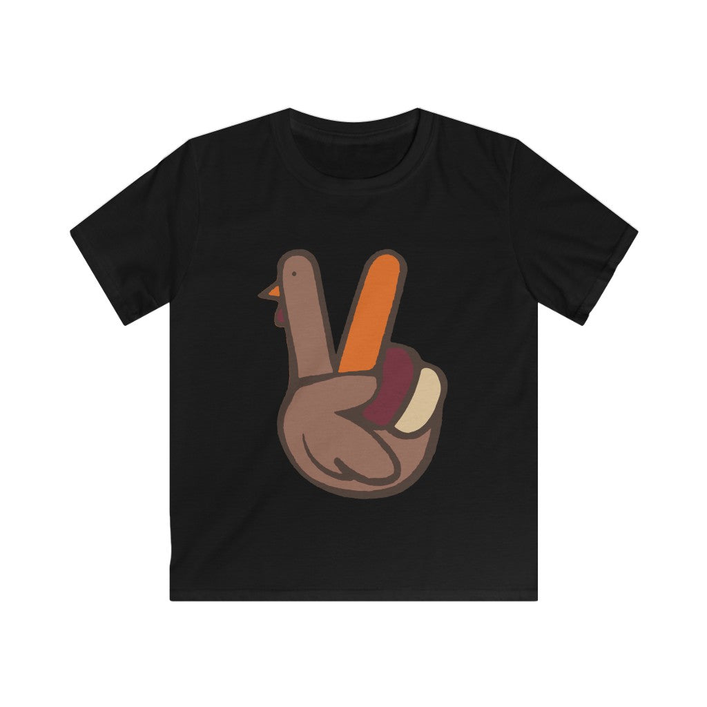 Peace Sign Turkey Youth Short Sleeve