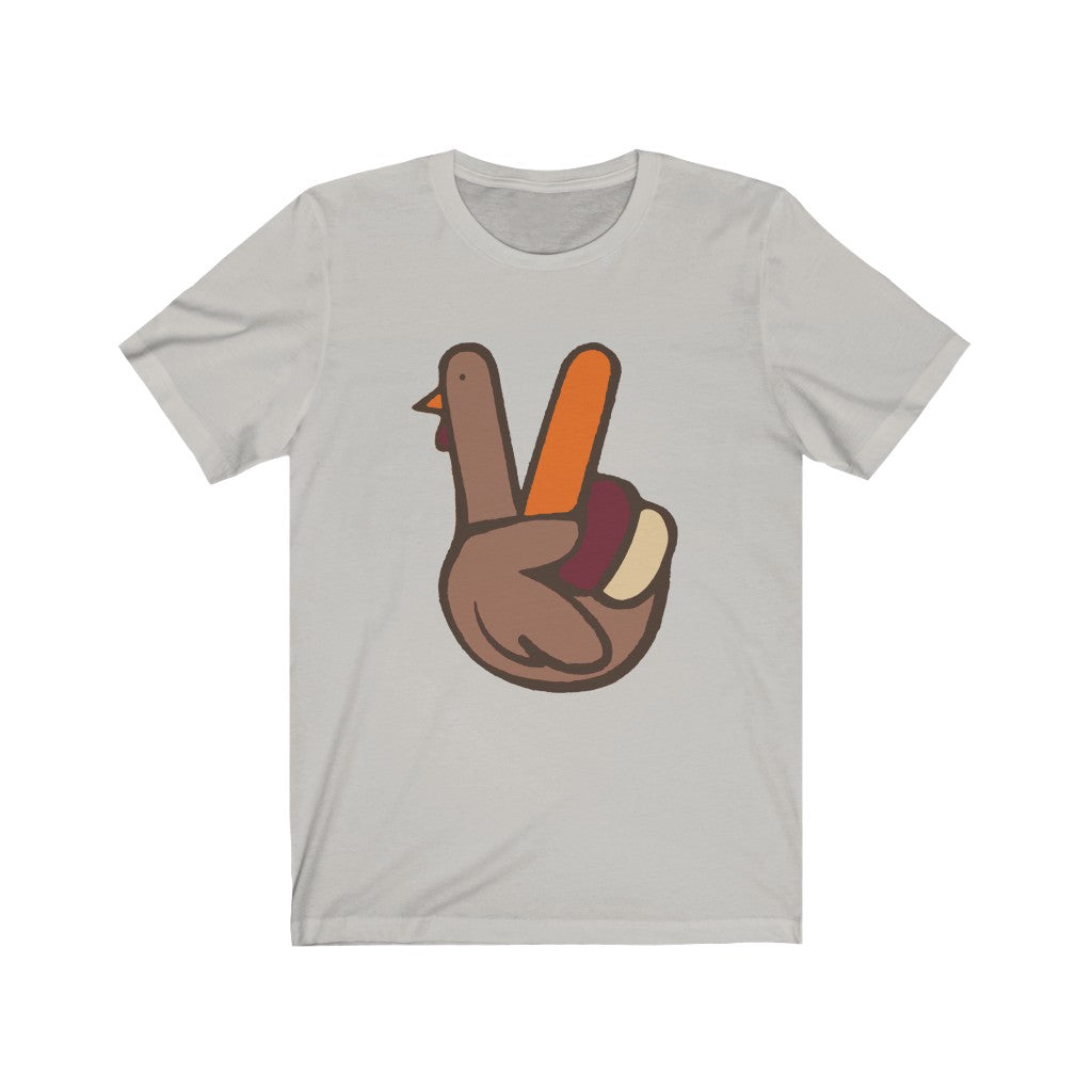 Peace Turkey Sign Adult Short Sleeve Tee