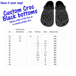 Pre-Order Custom Black Bottom Crocs 11/12