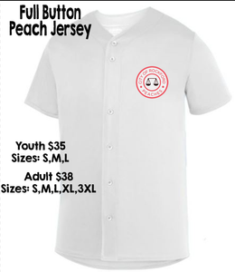 VIP Full Button Peach Jersey (shipping charged upon arrival)