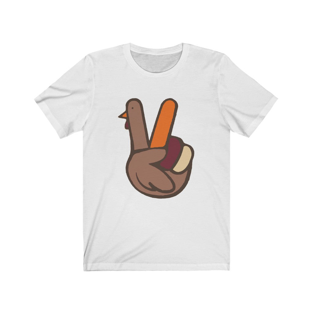 Peace Turkey Sign Adult Short Sleeve Tee