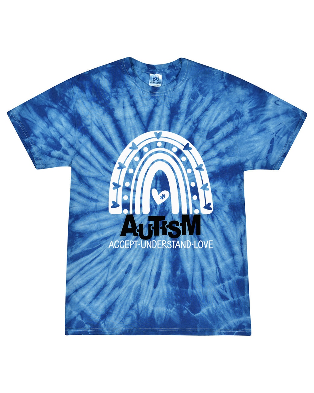 Blue TieDye Accept Love Understand (Youth XS to Adult 5XL)