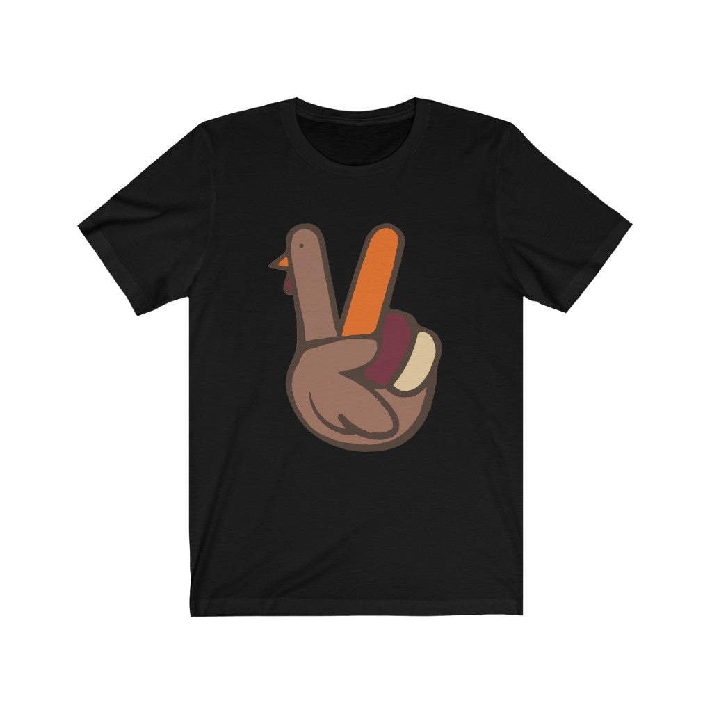 Peace Turkey Sign Adult Short Sleeve Tee