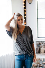 Button Up Knot Top (Loose FIt)
