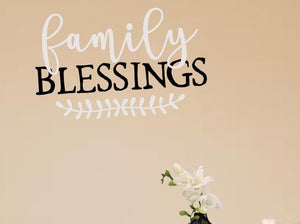 Family Blessings, Family Blessings Vinyl Wall Decal, Custom Family Decal, Family Decal, Family Decal for Wall, Home Decor, Living Room Decor