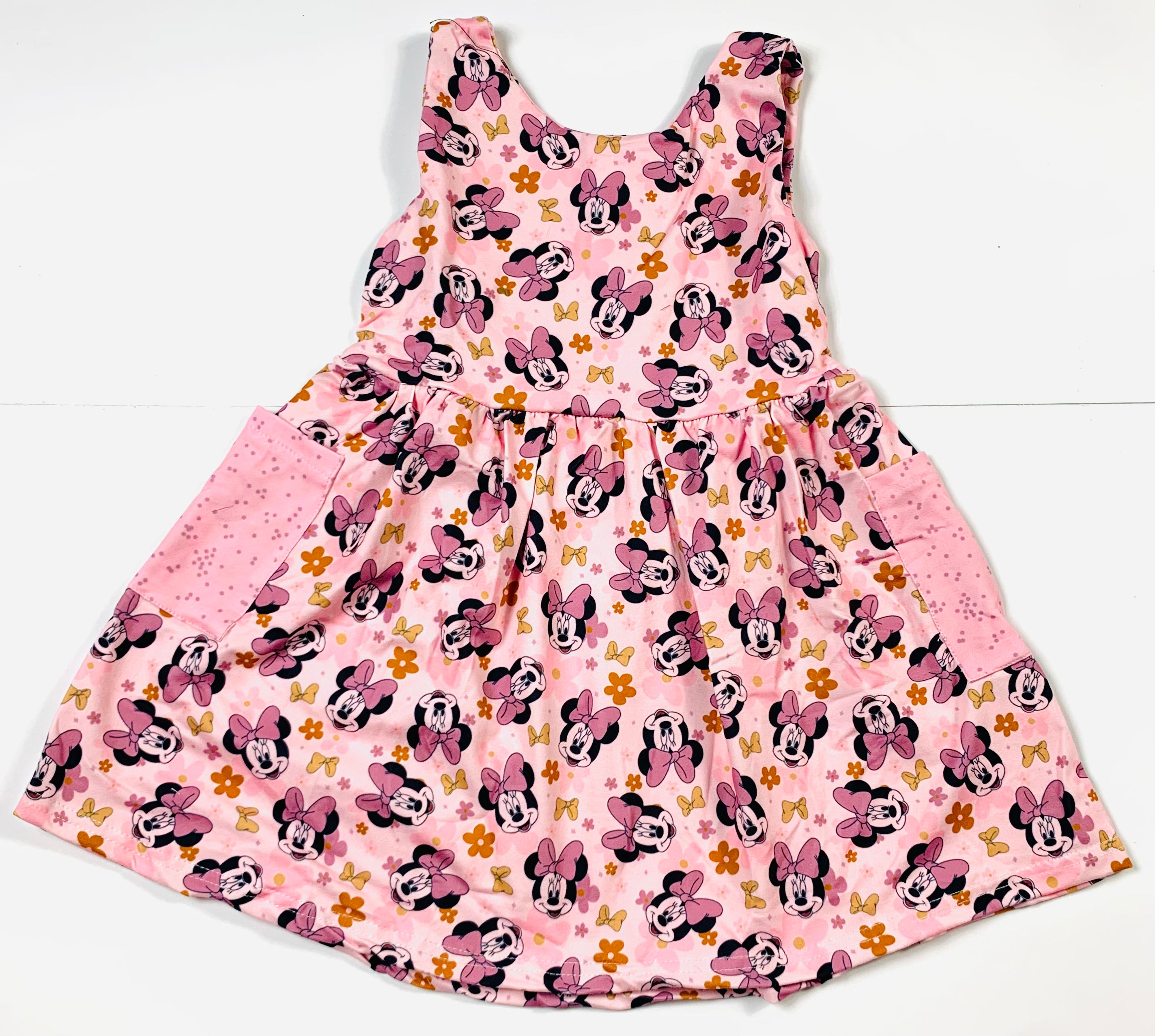 Minnie Floral Dress with pockets (coordinates with Mickey Skateboarding Shirt)