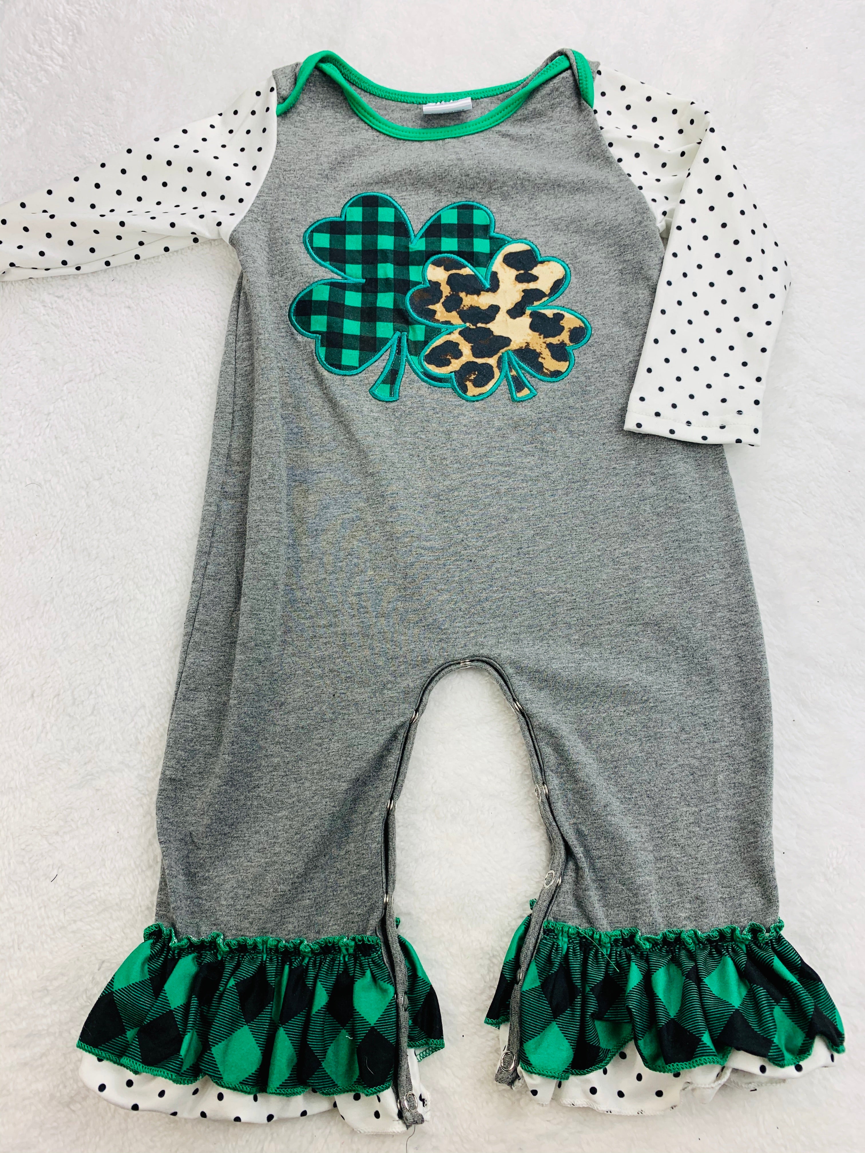 cheetah clover romper Need Size