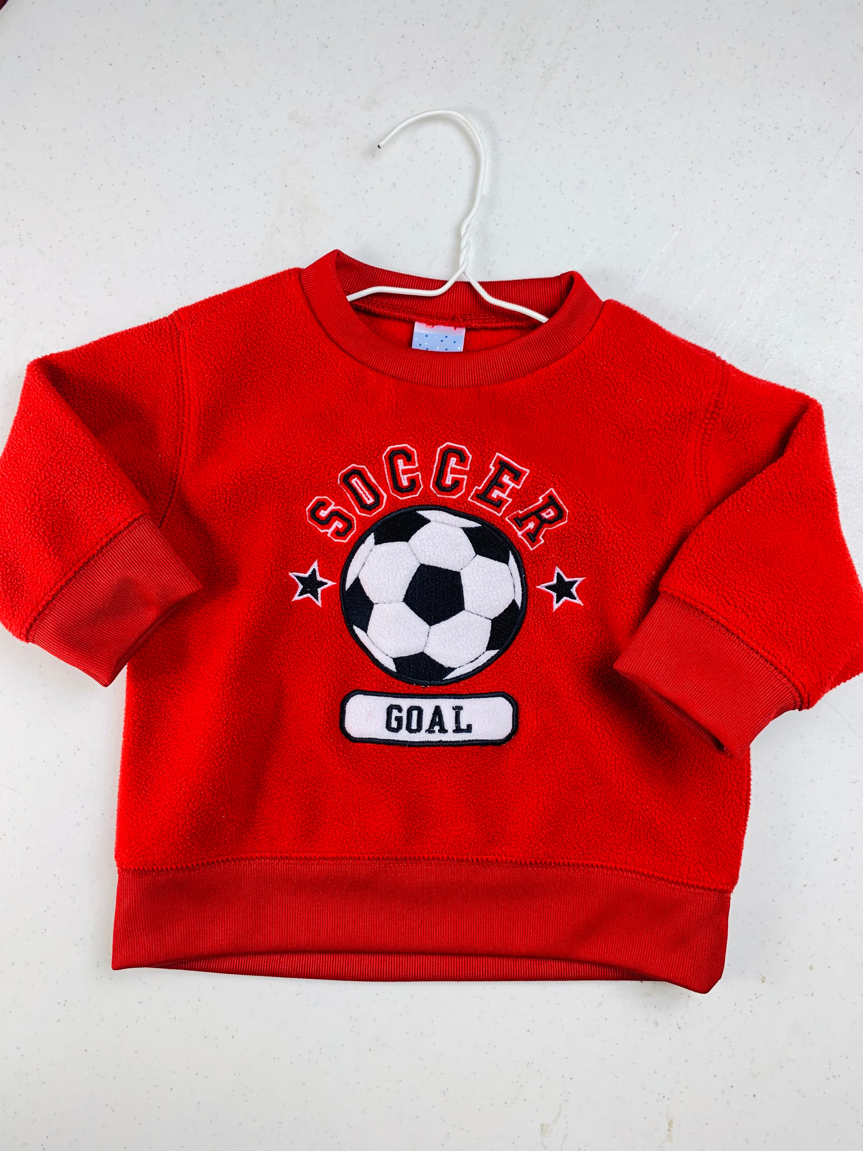 Resale soccer goal sweatshirt 6/9 m 🧵