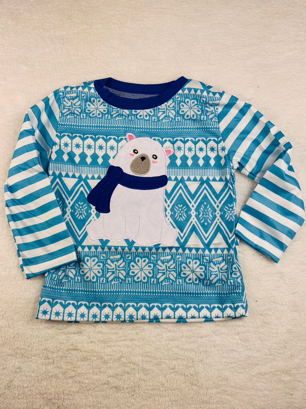 Applique Polar Bear LS shirt Need Size