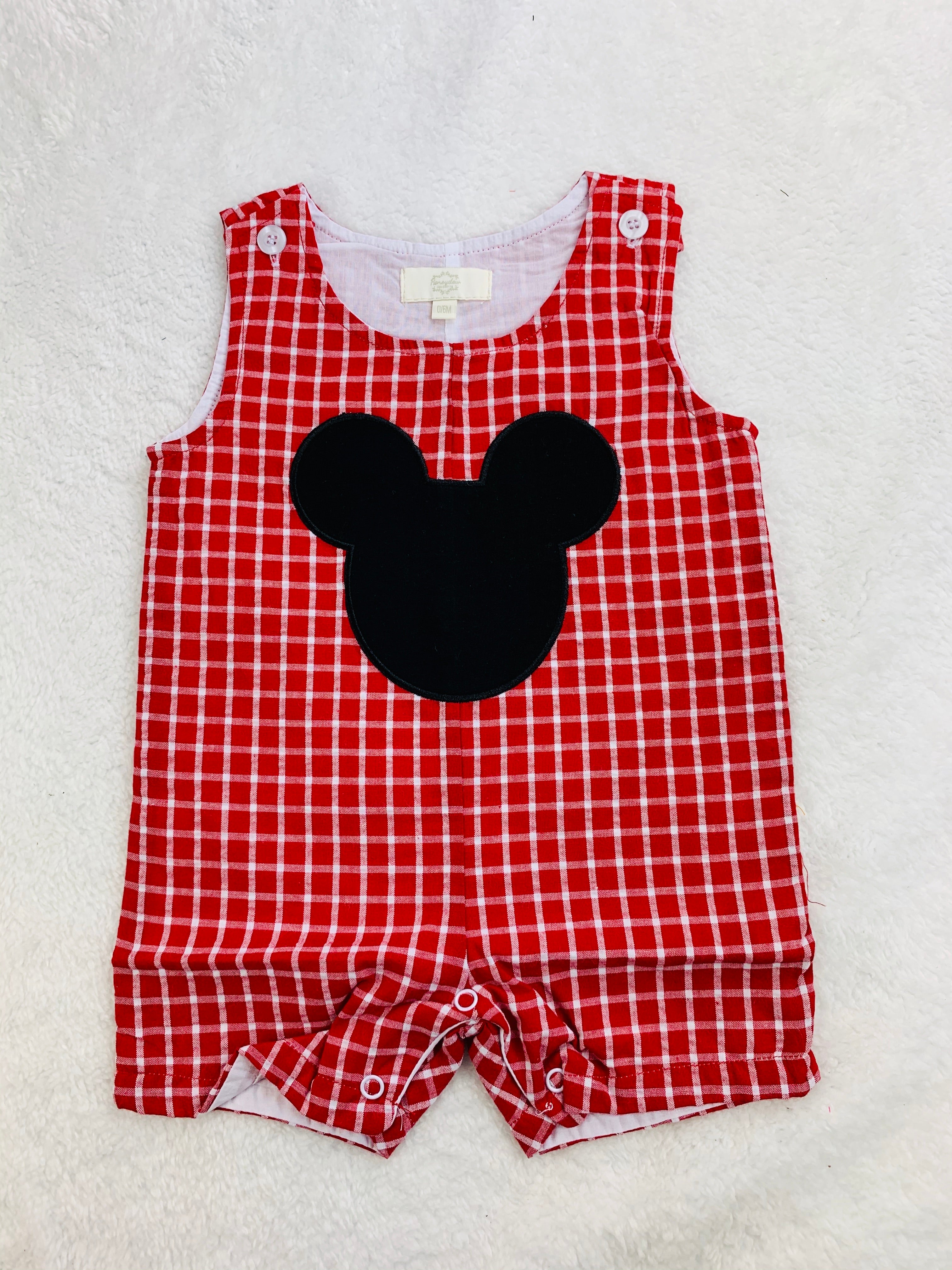mickey inspired tank romper 0-6 months