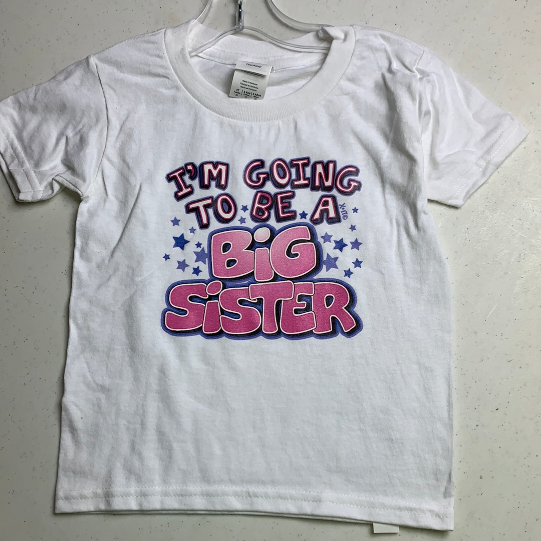 Resell NEW no tags "Going to be the big sister" 3t White 🧵