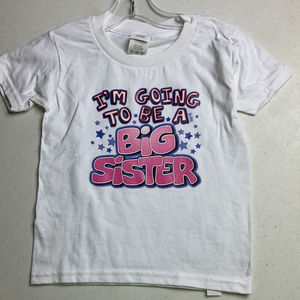 Resell NEW no tags "Going to be the big sister" 3t White 🧵