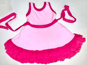Pink Twirling Dress with Pockets *Knit Cotton