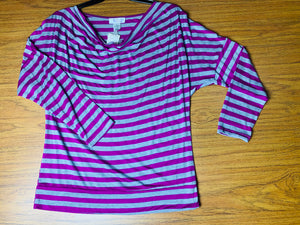 Everly Grey “Wickman” Magenta Striped Shirt