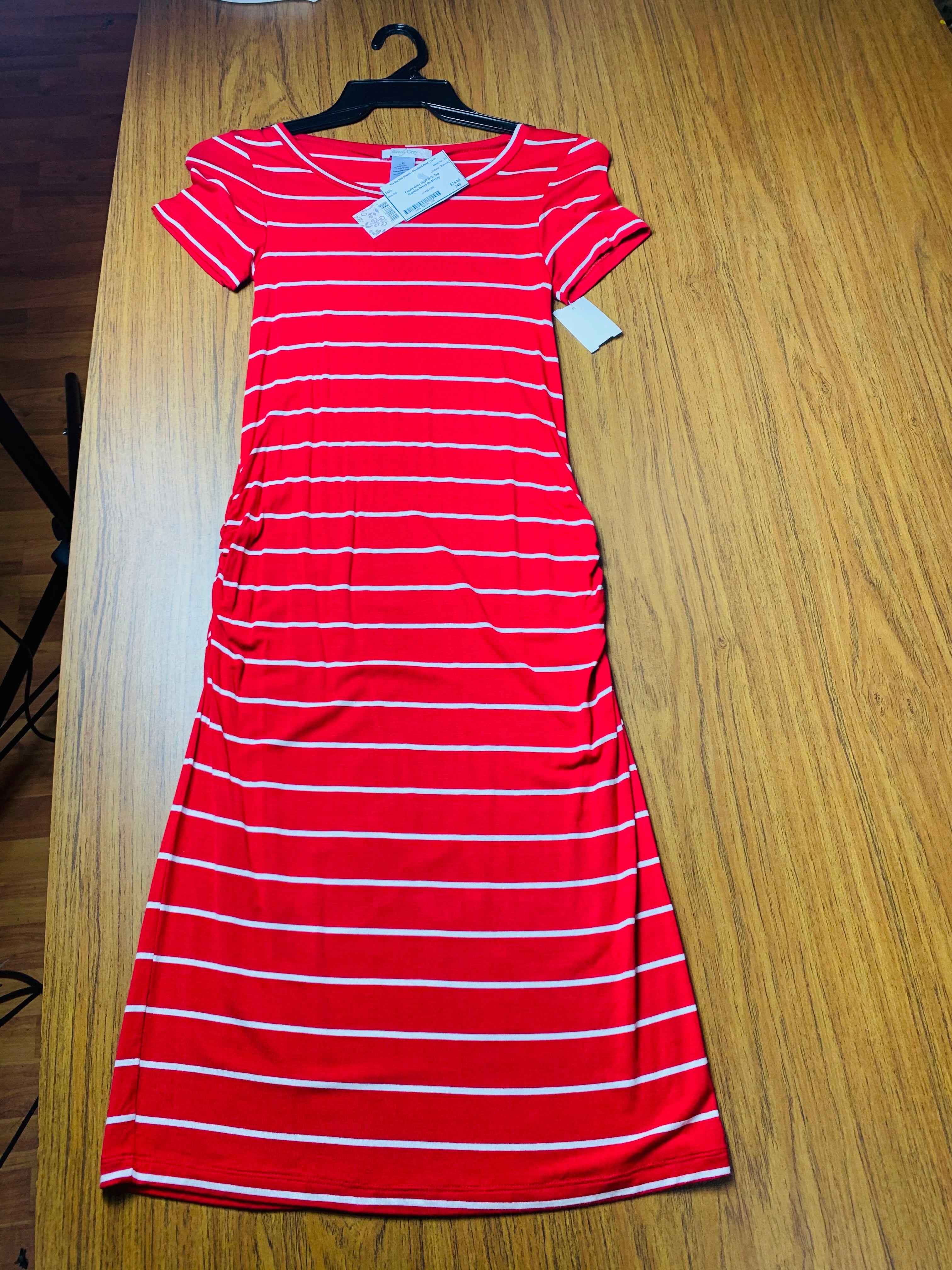 Everly Grey “camila” red striped dress