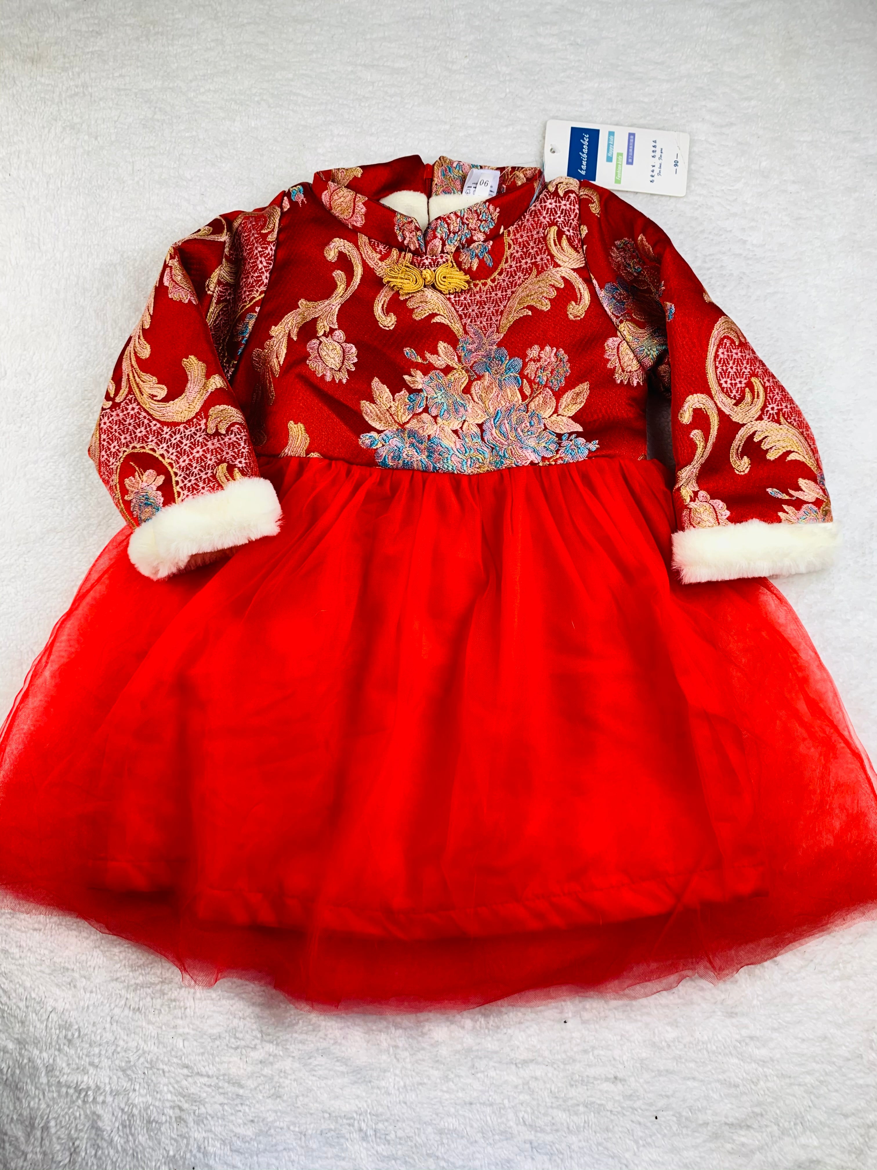 Resell International fur lined dress available in 2t and 4t