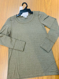 Everly Grey “Jasmine Tee” moss stripe