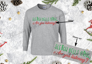 Sleigh Bells Ring~Infant to Adult~Grey with Glitter