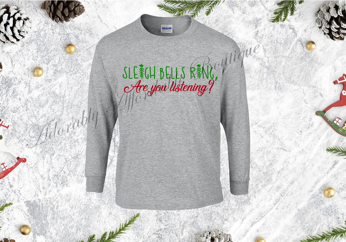 Sleigh Bells Ring~Infant to Adult~Grey without glitter